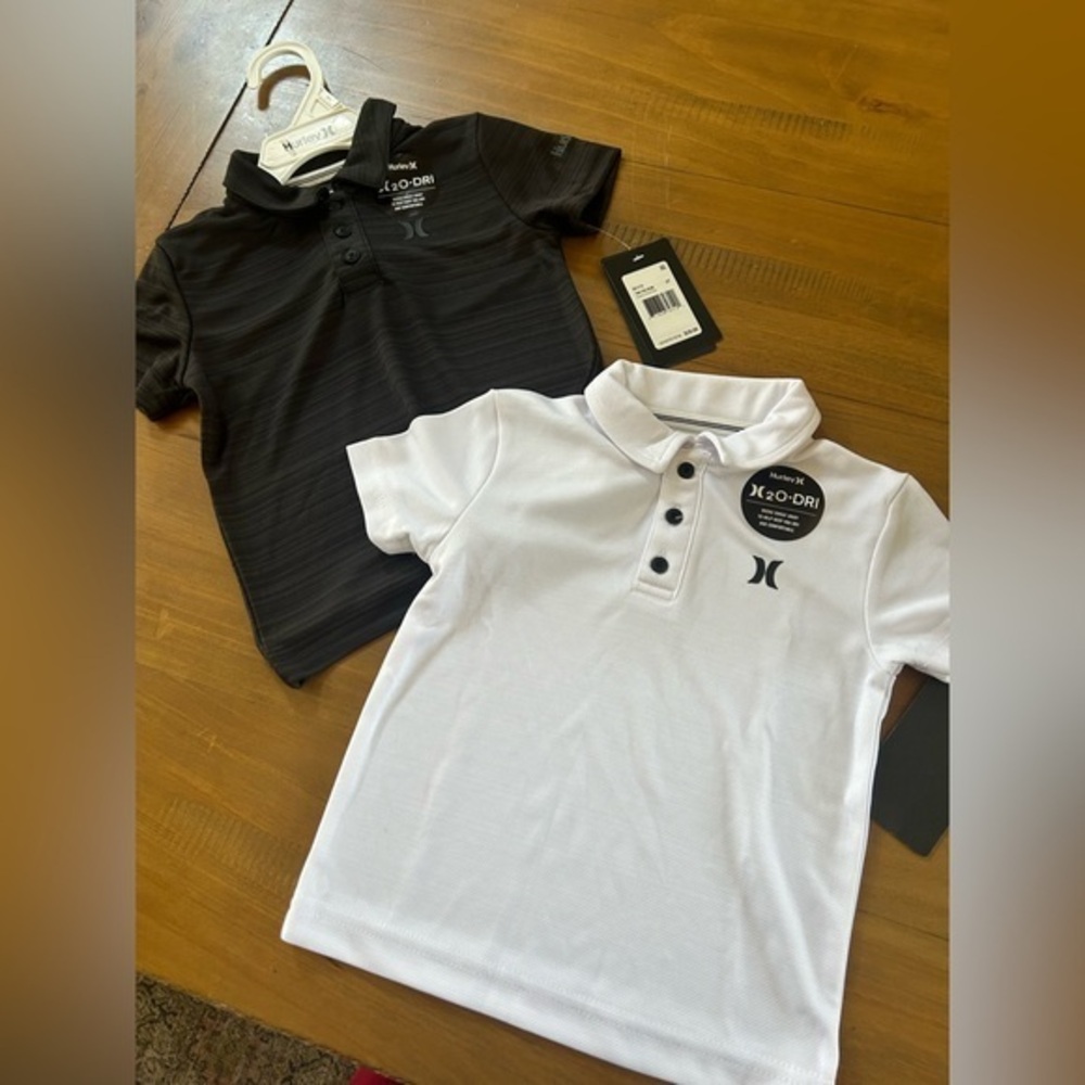 NWT H2O Hurley Kids Black and White Polo Shirts